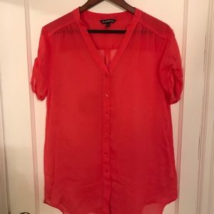 Coral sheer top